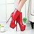 cheap Women&#039;s Boots-Women&#039;s Spring Fall Winter Platform Fashion Boots Leatherette Party &amp; Evening Stiletto Heel Platform Zipper Black Red White