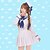 levne Anime kostýmy-Inspirovaný Wadanohara cosplay Anime Cosplay kostýmy japonština Cosplay šaty Jednobarevné Dlouhý rukáv Vrchní deska Sukně Rukávy Pro Dámské / Klobouk / Klobouk