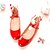 abordables Ballerines femme-Femme Chaussures Synthétique Printemps / Eté Talon Plat Lacet Blanc / Rouge / Rose / De plein air / Bureau et carrière / Soirée &amp; Evénement
