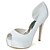 cheap Wedding Shoes-Women&#039;s Platform Satin Wedding Party &amp; Evening Stiletto Heel Black Blue Pink Purple Red Ivory White Silver