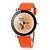 voordelige Trendy Horloge-Dames Modieus horloge Kwarts Vrijetijdshorloge PU Band Heart Shape Cartoon Zwart Orange