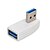 billige HDMI-kabler-rett vinkel usb 3.0 mann til kvinne adapter - hvit