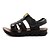 abordables Chaussures garçons-Sandales ( Noir ) - Cuir - Glissez/Confort/Bout ouvert