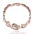 cheap Bracelets-Graceful Sweet Women&#039;s White Rhinestones  Rose Gold Plated Tin Alloy Chain &amp; Link Bracelet(Rose Gold)(1Pc)
