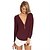 abordables Oversize Sweater-hou&amp;amp;la moda con cuello en V sexy tamaño más largo de la manga de la gasa de la cremallera de la camiseta de las mujeres tong® tops blusas