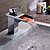 preiswerte Waschbeckenarmaturen-Moderne Mittellage Wasserfall LED Keramisches Ventil Einhand Ein Loch Chrom, Waschbecken Wasserhahn