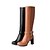 Χαμηλού Κόστους Γυναικείες Μπότες-Γυναικεία Κοντόχοντρο Τακούνι Αγκράφα Δερματίνη 35.56-40.64 cm / Μπότες ως το Γόνατο Φθινόπωρο / Χειμώνας Μαύρο / Καφέ