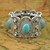 billige Armbånd-trendy tibetansk sølv smykker metal carving turkis krystal brede armringe&amp;amp; armbånd