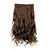tanie Klip w rozszerzeniach-Doczepy z naturalnych włosów Curly Klasyczny Przedłużanie włosów Clip in / on Brązowy Codzienny