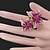 abordables Bague-Bague Fantaisie Grosse Zircon Écran couleur Zirconium Alliage Fleur Gros Fantaisie dames Mode / Femme