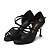 olcso Latin cipők-Női Latin Szatén Szandál Magassarkúk Tűsarok Fekete 2 &quot;- 2 3/4&quot; Szabványos méret