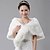 voordelige Bolero &amp; Sjaal-bont wraps elegante vos staart winter faux fur bruiloft wrap bruids faux fur cape bolero ivoor