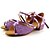 preiswerte Lateinamerikanische Schuhe-Damen Schuhe für den lateinamerikanischen Tanz Sandalen Kubanischer Absatz Kunstleder Schnalle Lila / Leder