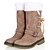 baratos Botas de mulher-Mulheres Sapatos Courino Primavera / Inverno Salto Baixo 35.56-40.64 cm / Botas Cano Médio Laço Camel / Marrom / Bege