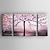 tanie Obrazy olejne-Ręcznie malowane Kwiatowy/Roślinny Poziomy panoramiczny Brezentowy Hang-Malowane obraz olejny Dekoracja domowa Trzy panele