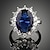 cheap Rings-Statement Ring Sapphire Solitaire Dark Blue Synthetic Gemstones Cubic Zirconia Alloy Cocktail Ring Ladies Fashion Plaited / Women&#039;s / Crystal / Synthetic Sapphire