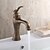 billige Armaturer til badeværelset-Håndvasken vandhane - Roterbar Antik Messing Centersat Et Hul / Enkelt håndtag Et HulBath Taps