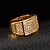 olcso Gyűrűk férfiaknak-Band Ring Kocka cirkónia Darabos 18 karátos futtatott arany Cirkonium Kocka cirkónia Születési kövek / Férfi