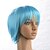 billige Syntetiske trendy parykker-Syntetiske parykker Rett Rett Parykk Himmelblå Syntetisk hår 12 tommers Blå