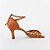 cheap Latin Shoes-Women&#039;s Latin Shoes Ballroom Shoes Line Dance Sandal Rhinestone Flared Heel Brown Buckle Glitter Crystal Sequined Jeweled / Suede / Satin / EU39