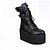 voordelige Lolitamode-zwart pu leer 10cm platform punk lolita schoenen