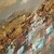 tanie Obrazy abstrakcyjne-Hang-Malowane obraz olejny Ręcznie malowane - Abstrakcja Nowoczesny Płótno