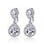 cheap Earrings-Double Teardrop Cubic Zircon Dangle Clip-on Bridal Earrings for Women
