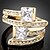 cheap Rings-Women&#039;s Statement Ring - Zircon, Cubic Zirconia, Gold Plated Luxury, Fashion One Size Screen Color For Party / Imitation Diamond / Alloy