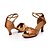 Недорогие Обувь для латиноамериканских танцев-Жен. Обувь для латины Шёлк С пряжкой Сандалии Пряжки Каблуки на заказ Персонализируемая Танцевальная обувь Черный / Коричневый / Кожа