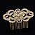cheap Headpieces-7cm Flower Girl Women Party Prom Palace Flower Hair Comb with Alloy and Clear Rhinestone