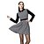 levne Dámské šaty-OSA ® zimní Hot Prodej dámské turn-down límec s vysokým pasem kostkované šaty štíhlé ležérní obruby vestidos