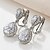 cheap Earrings-Double Teardrop Cubic Zircon Dangle Clip-on Bridal Earrings for Women