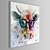 olcso Állatos festmények-Hang festett olajfestmény Kézzel festett - Pop-művészet Klasszikus Modern Tartalmazza belső keret / Nyújtott vászon