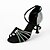 abordables Zapatos de baile latino-Mujer Zapatos de Baile Latino / Zapatos de Salsa Satén Hebilla Sandalia Pedrería Tacón Carrete No Personalizables Zapatos de baile Negro / Ante / EU39