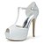 cheap Wedding Shoes-Women&#039;s Spring / Summer T-Strap Stiletto Heel White / Pink / Blue / Wedding / Party &amp; Evening