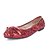 baratos Sapatos de Noiva-Mulheres Sapatos Gliter Primavera / Verão Sem Salto Laço / Lantejoulas Vermelho / Prateado / Dourado / Casamento