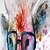 tanie Obrazy ze zwierzętami-Hang-Malowane obraz olejny Ręcznie malowane - Pop art Klasyczny Nowoczesny Naciągnięte płótka / Rozciągnięte płótno