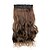 cheap Clip in Extensions-24 inch 120g long brown heat resistant synthetic fiber curly clip in hair extensions with 5 clips