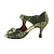 cheap Dance Shoes-Women&#039;s Latin Shoes Velvet / Leatherette Sandal Customized Heel Customizable Dance Shoes Green