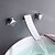 economico Rubinetti per lavandino bagno-Moderno Montaggio su parete Cascata Valvola in ceramica Tre Due maniglie Tre fori Cromo, Lavandino rubinetto del bagno