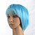 cheap Synthetic Trendy Wigs-Synthetic Wig Straight Straight Wig Sky Blue Synthetic Hair 12 inch Blue