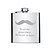 billige Bryllupsgaver-personalisert gave sølv 6oz rustfritt stål lommelerke - skjegg