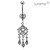 cheap Body Jewelry-Women&#039;s Stainless Steel Rhinestones Tassel Silver Plated Navel/Ear Piercing(Random Color)