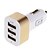 billige Biloplader-3 USB-porte Kun oplader 5 V / 2.1 A