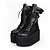 voordelige Lolitamode-zwart pu leer 10cm platform punk lolita schoenen