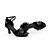Недорогие Обувь для латиноамериканских танцев-Жен. Обувь для латины Шёлк С пряжкой Сандалии Пряжки Каблуки на заказ Персонализируемая Танцевальная обувь Черный / Коричневый / Кожа