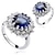 cheap Rings-Statement Ring Crystal Round Cut Dark Blue Zircon Cubic Zirconia Alloy Cocktail Ring Luxury Fashion Blinging / Women&#039;s