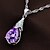 billiga Halsband-Purpur Kristall Hängande Silver Purpur Halsband Smycken Till Bröllop Party Speciellt Tillfälle Årsdag Födelsedag Förlovning / Gåva / Dagligen