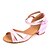 cheap Dance Shoes-Women&#039;s Latin Shoes Sandal Cuban Heel Leatherette Buckle Pink / Silver / Gold