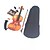 abordables Violons -accessoires + Tiger Stripes violon sur l&#039;épaule de l&#039;érable + chaînes + tuner + muette + résine + arc + boîte